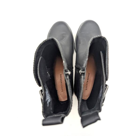 Lucky Brand Candre Double Buckle Lug Sole Boots Women's Black Size US9M EU40 - Picture 14 of 16